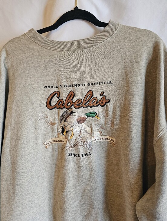 Cabela's Sweaters - Cabela's Heather Gray Crewneck Sweater with Embroidered Mallard 3x